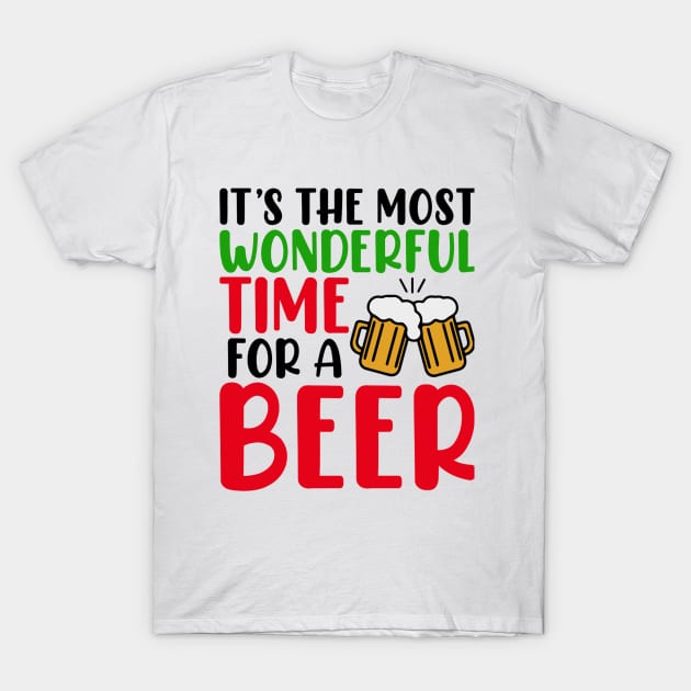 It's The Most Wonderful Time Santa Claus Beer T-shirt, Funny Christmas Gift Top T-Shirt by PRINT-LAND